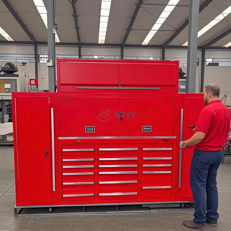 Rote Garagen -Werkzeugschrank